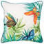 Coussin décoratif blanc et vert papillon