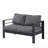 50" All-Weather Aluminum Patio Loveseat With  Thick Dark Gray Cushions & Gray Frame-1973215024