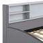 Lit plateforme simple tapissier avec rangement et tiroirs, gris-185838161