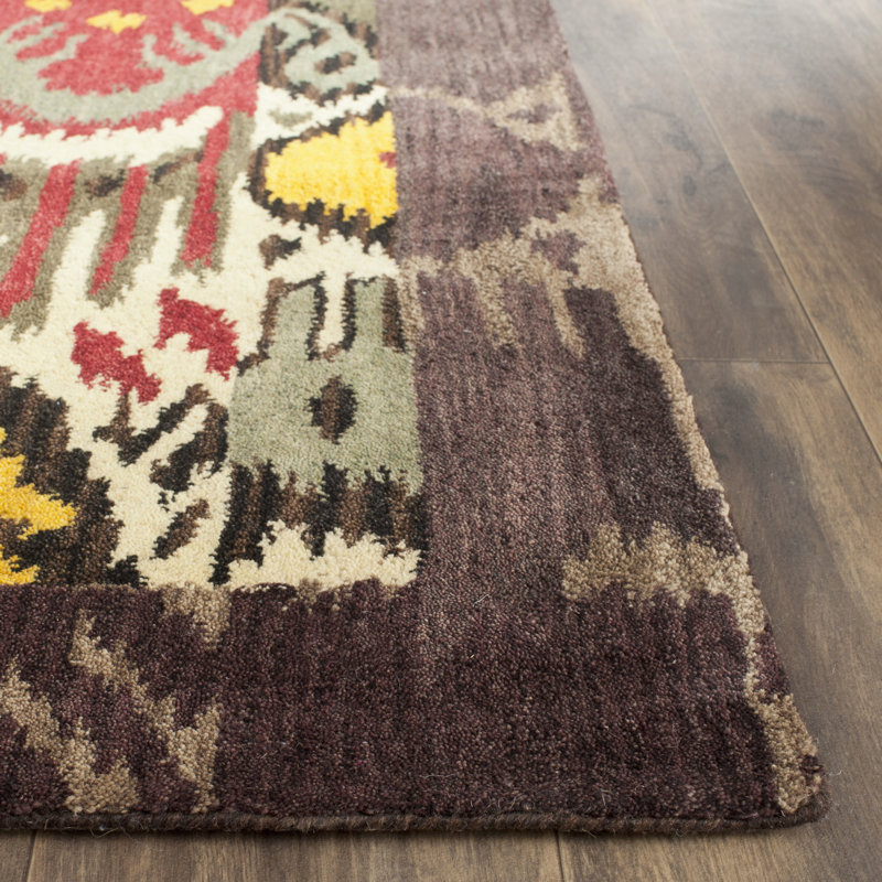 Tapis ikat en laine touffeté à la main Kline, Rectangle 2 pi x 3 pi