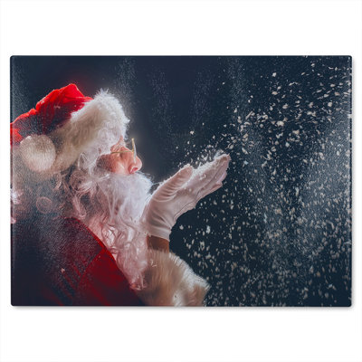 Merry Christmas And Happy Holidays Dining Glass Chopping Board