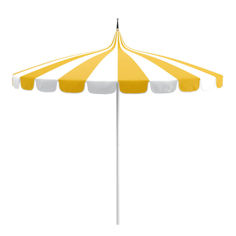Parasol de marché rayé Tayeko, Toile Sunbrella® jaune tournesol