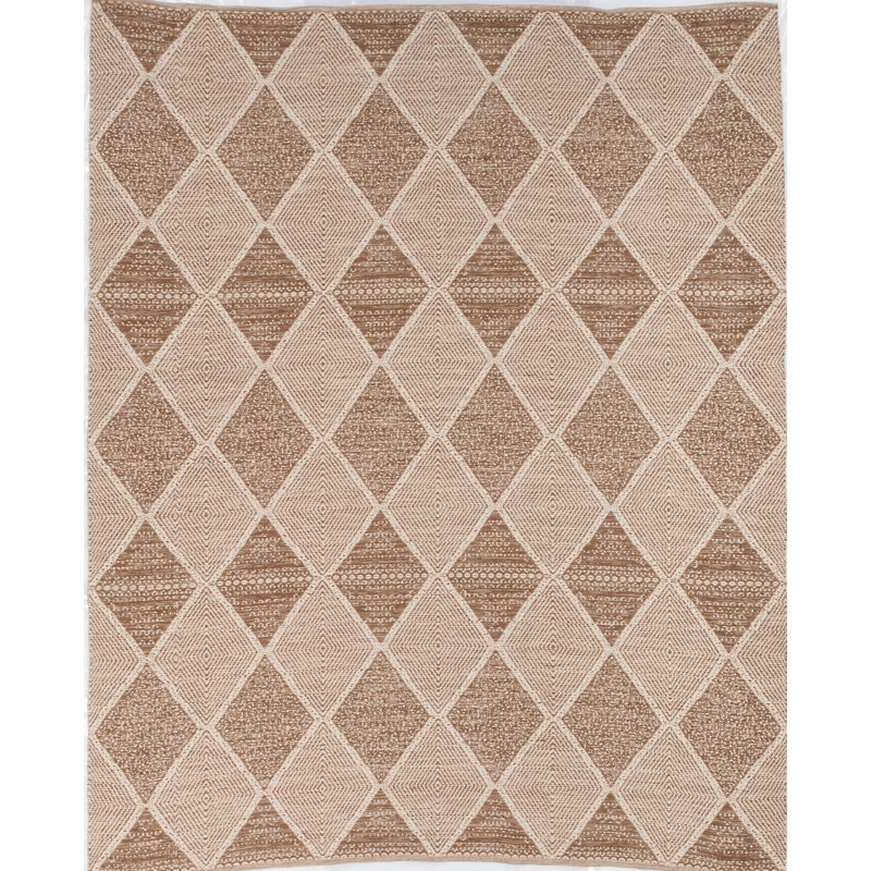 Tapis brun tissé à la main Ainesh, Rectangle 5 pi x 8 pi