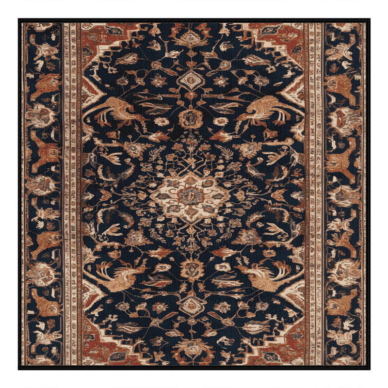 Tapis brun lavable à la machine, Carré 4 pi