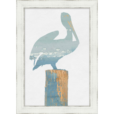 Pelican relief 2 - Peinture encadrée sur papier