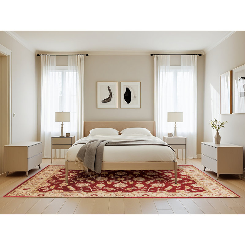 Tapis oriental rouge / beige Dadur, Rectangle 5 pi x 8 pi