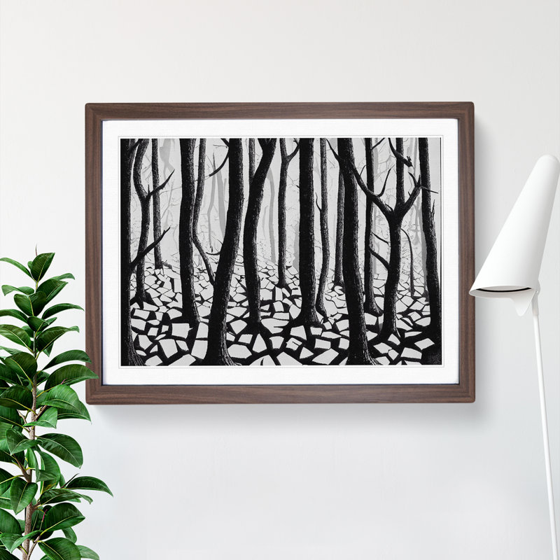 Awesome Forest - Framed Print, 34cm H x 46cm W x 2cm D, Walnut