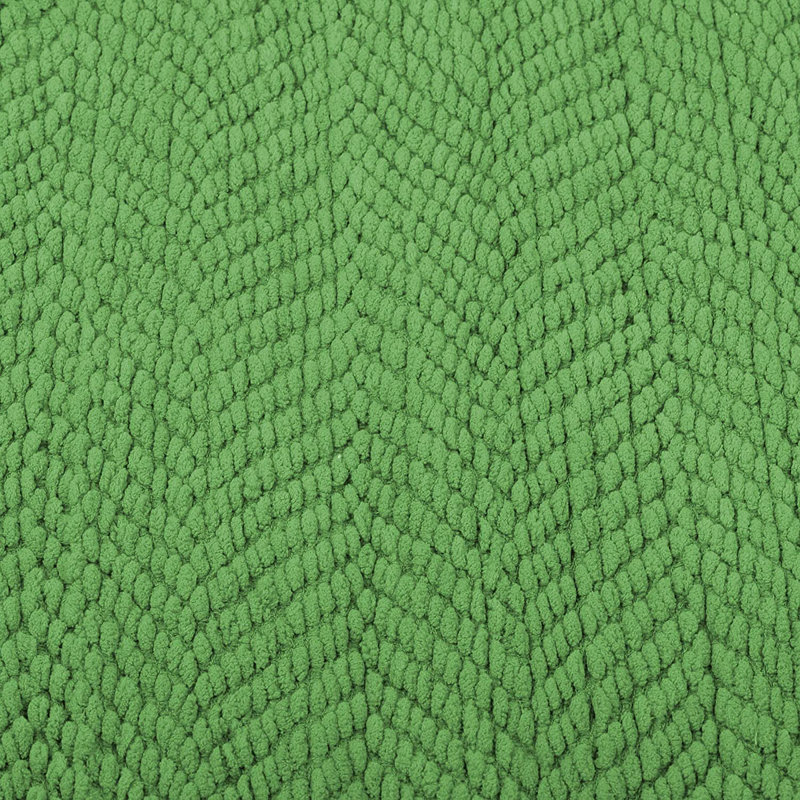 Green Knitted Microfiber Reversible Throw Blanket, 50" x 60"