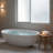 61 inch Matte White Solid Surface Deep Soaking Bathtub with Slip Resistant Contour