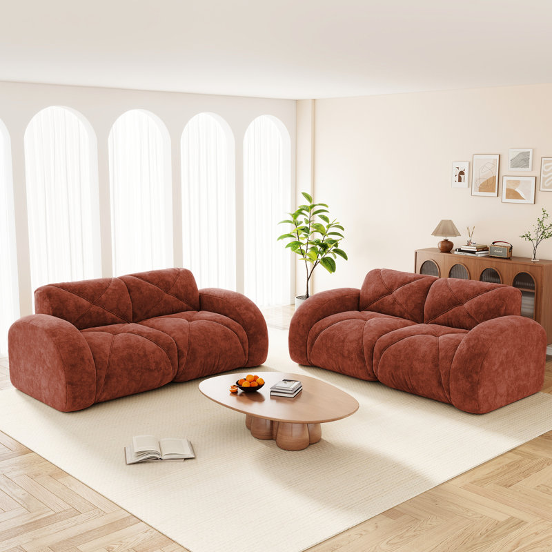 Canapés luxueux en velours, design moderne, confortable pour le salon