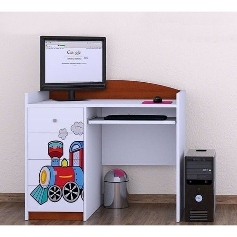 Neela Super Locomotive 100cm W Computer Desk, Brown