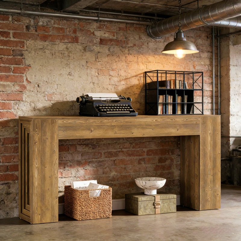 Grand canapé de table, table de couloir en bois, console