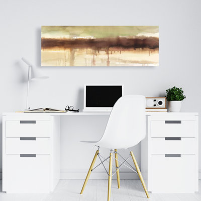 Brown Bathroom Abstract Canvas - Stripes | Home Decor Art