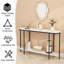 Console 42 po à 2 niveaux en faux marbre, canapé d'entrée étroit avec structure en métal pour petits espaces-626913439