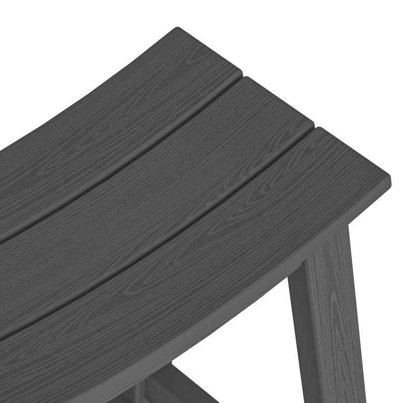 Wood-Look HDPE Bar Stool, Gray