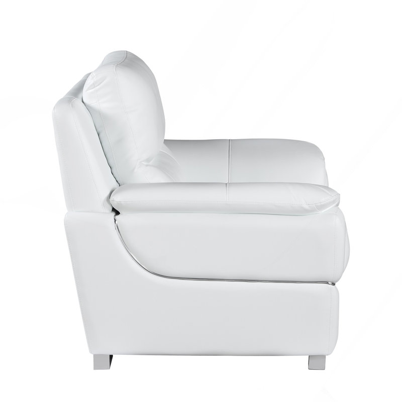 Chaise en cuir véritable, Blanc