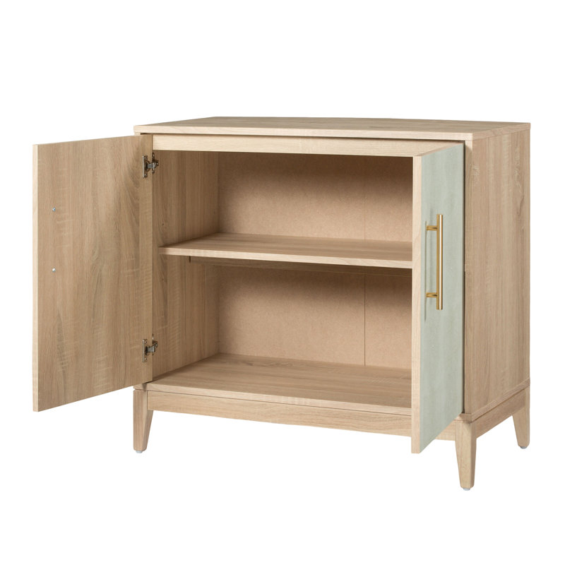Sango Shagreen 2-Door Wooden Cabinet, Adjustable Shelf, Stylish Accent Piece, Natural
