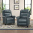 Fauteuil inclinable par pression en cuir véritable de 33,5 po de largeur, classique et respirant