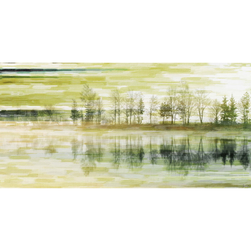 «Tree Tree» par Parvez Taj - peinture sur toile tendue, H 6 po x l 12 po x P 1,5 po