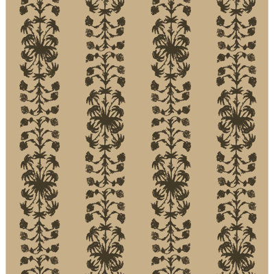 Palmberry in Tuscan Tan Linen Fabric