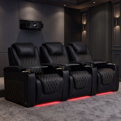 Home Theater Seating 7 Color Ambient Lighting Row Of 3