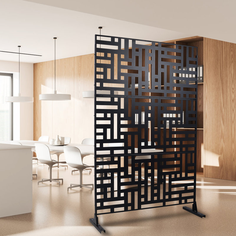 Brown Metal Privacy Screen 76" H48" W. For Deck, Balcony, Patio Privacy. Outdoor & Indoor. , Rust- Construction. Versatile Placement Options. Simple Setup Structure. Placement.