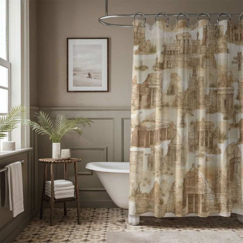 Ninnekah Shower Curtain, 74"H x 71"W