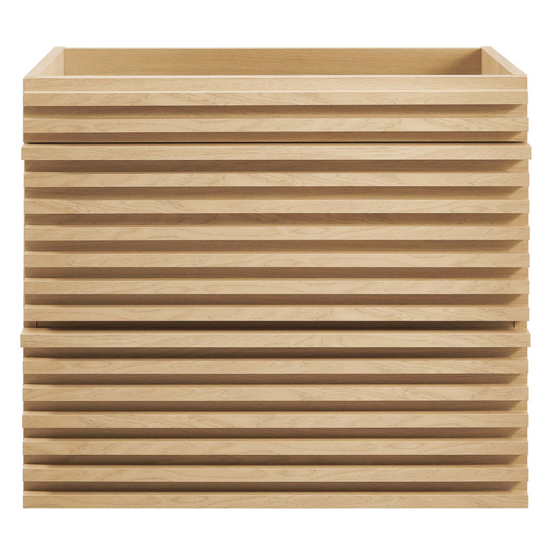 Modway Render 23.5" Wall Mounted Single Bathroom Vanity Base Only, Oak