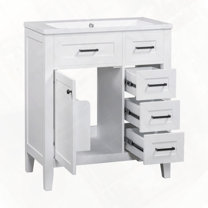 Ensemble de meuble-lavabo en céramique, Blanc