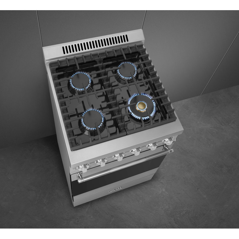 SMEG 24" Professional Gas Range, Silver