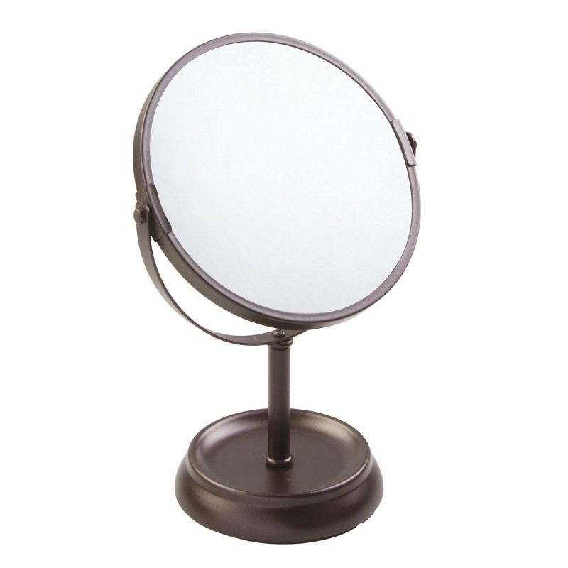 Miroir de maquillage sur pied pivotant pour comptoir de salle de bain - Bronze