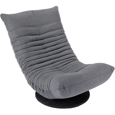BirdRock Home Reclining Swiveling Floor Game Chair in Gray