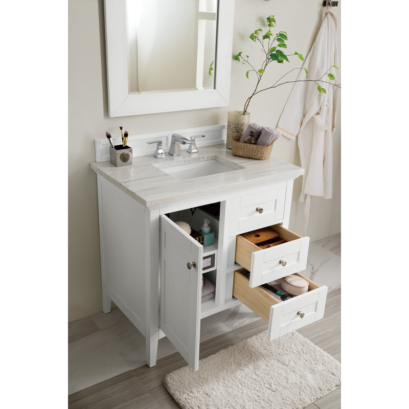 Palisades 36'' W Single Vanity, Bright White, Ethereal Noctis