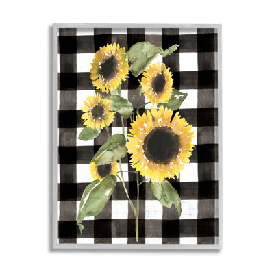 Art floral texturé à giclée encadrée noire classique classique