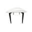 6-Person Clean White Sintered Stone Dining Table with Black Iron Legs, 55 Inch Modern Rectangle