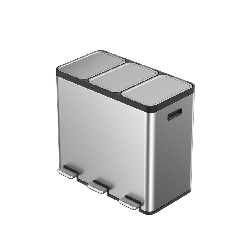 Stainless Steel 60 Litre Step On Recycling Bin