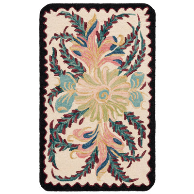 Jardin 367 Hand Tufted Wool/Cotton Floral Rug in Ivory/Pink
