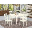 L'ensemble 5 pièces de table et chaises de cuisine comprend une table de salle à manger rectangulaire avec Dropleaf et 4 chaises rembourrées en similicuir, 36 x 54 pouces, lin blanc-637822072