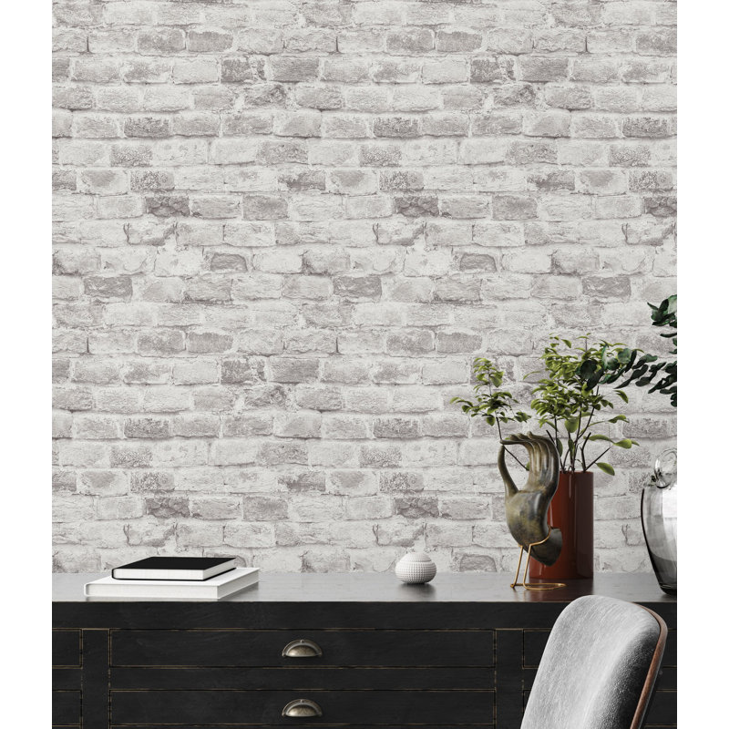 The Bricks and More Brickshire Residents Motif 10.05m x 53cm Matte Wallpaper Roll, Red