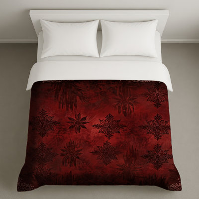 Housses de couette damassées rouges