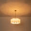 Lustre 6 lumières à abat-jour en tissu blanc 