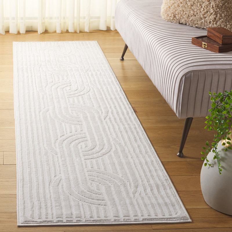 Tapis à motif géométrique Jhenna, Tapis de couloir 2 pi 2 po x 8 pi