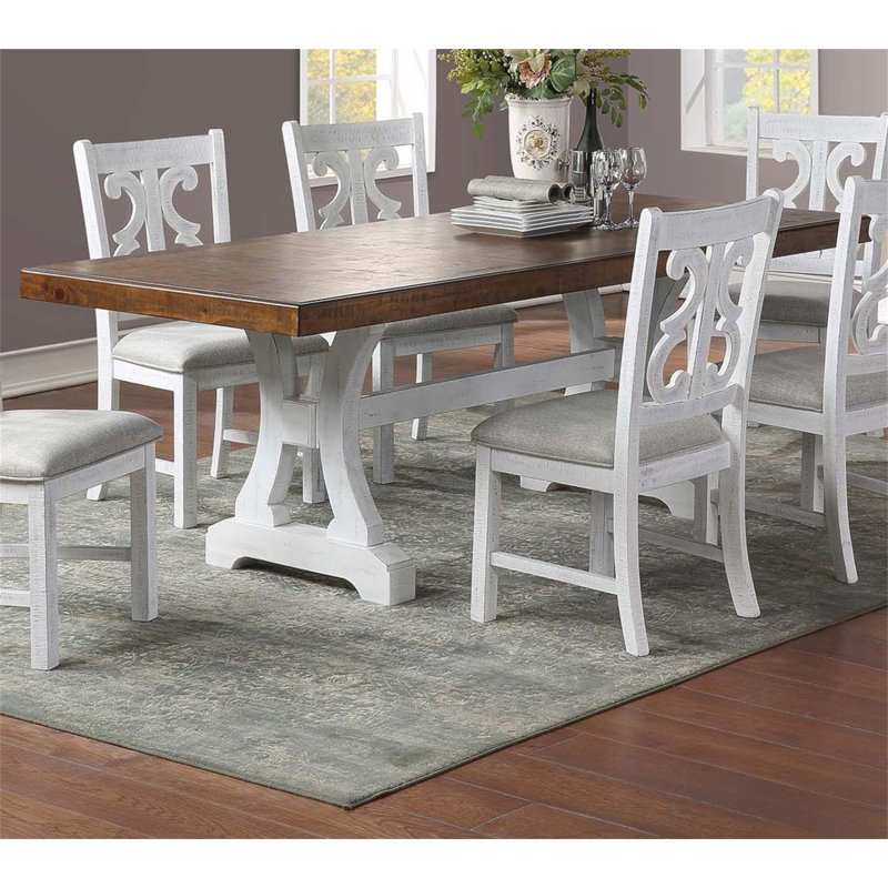 Table de salle à manger formelle blanche 1pc