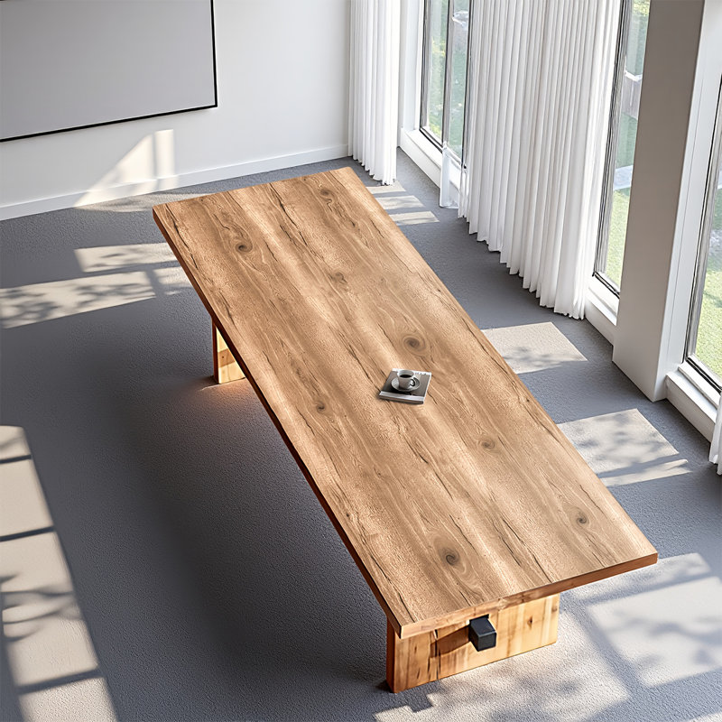 Grande table de conférence rectangulaire en bois massif