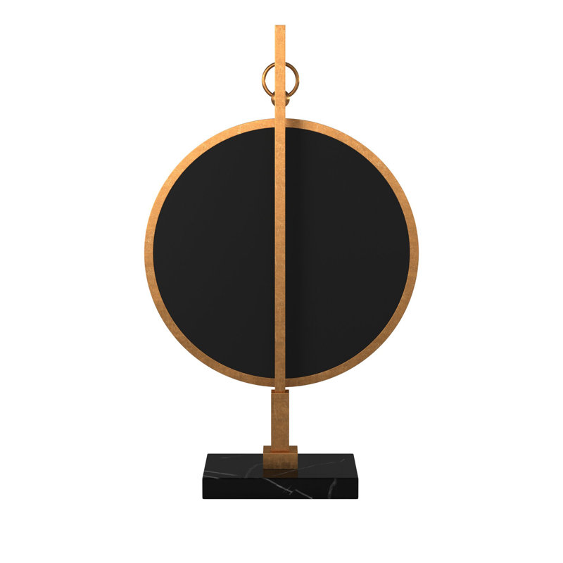 Medallion Round Metal Beveled Mirror, Gold