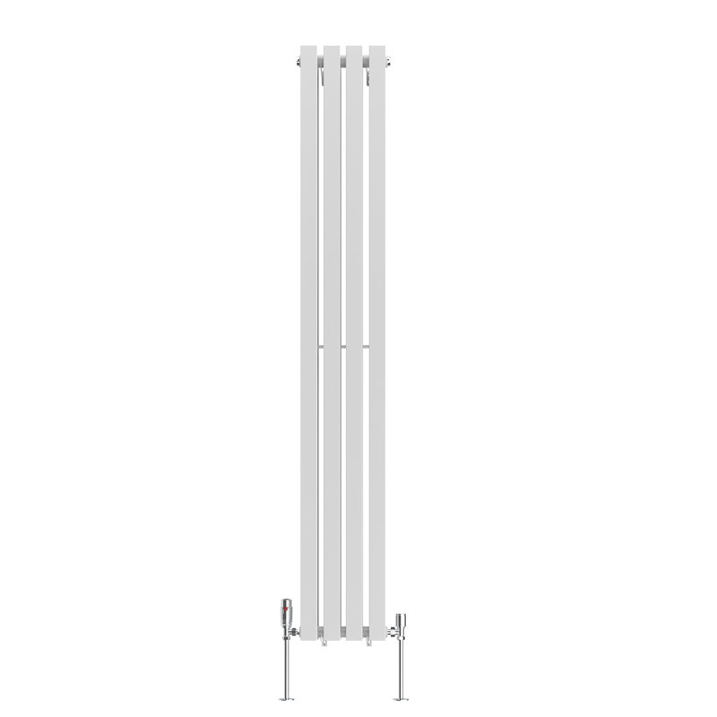 Genris Vertical D-Shape Radiator, White, 160cm H x 27cm W, 1
