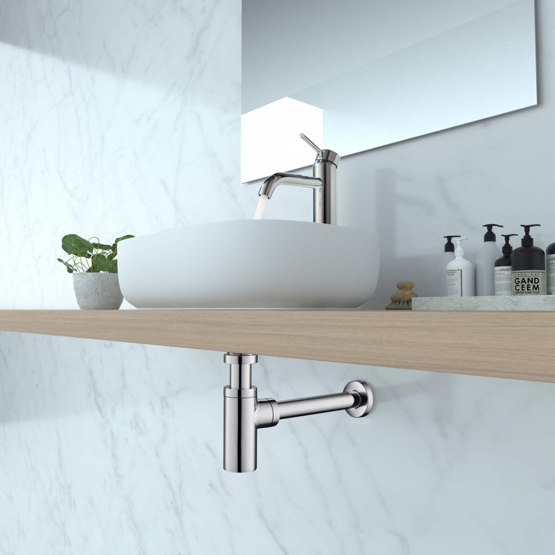 Siphon pour bouteille de salle de bain Kibi, Chrome chrome