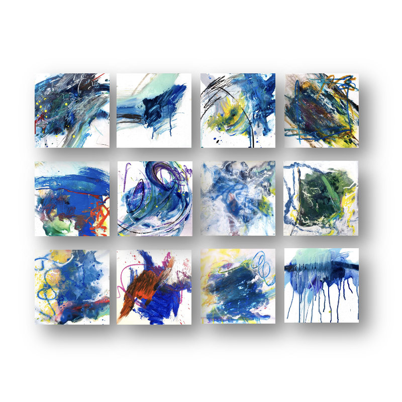 Minéral Series - ensemble de 12 reproductions sans cadre, H 12 po x l 12 po x P 2 po