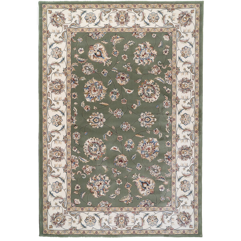 Tapis vert / ivoire Attell, Rectangle 2 pi x 3 pi 11 po