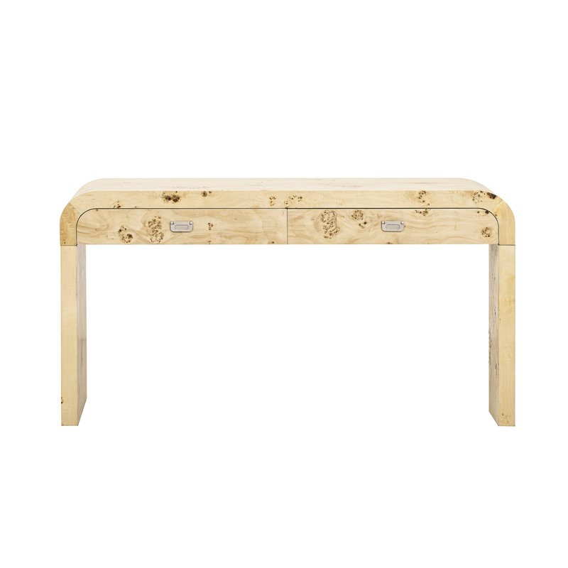 Table d'entrée en placage de bois Burl - minimaliste, pour vestibule, salon, couloir côté chic, couloir,